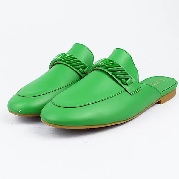 Mule pour femme 200 vert cuir .......... sandale médicale femme confortable Maroc